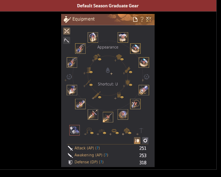default Season V graduate gear