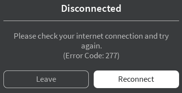 erros de conexão no Roblox