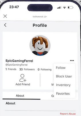 seguir pessoas no roblox mobile