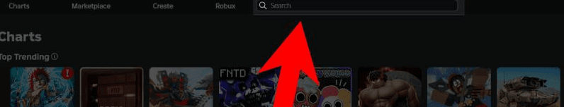 barra de pesquisa Roblox