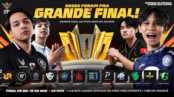 12 times que chegaram à Grande Final do Battle Royale FFWS 2025