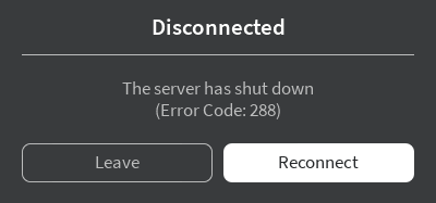 erro 288 no Roblox
