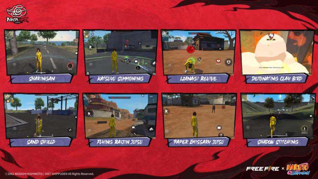 jutsus inspired by legendary characters. Free Fire X Naruto Shippuden Chapter 2: Ninja War